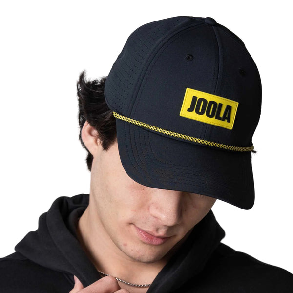 JOOLA Perforated Rope Cap Black - Front on Model